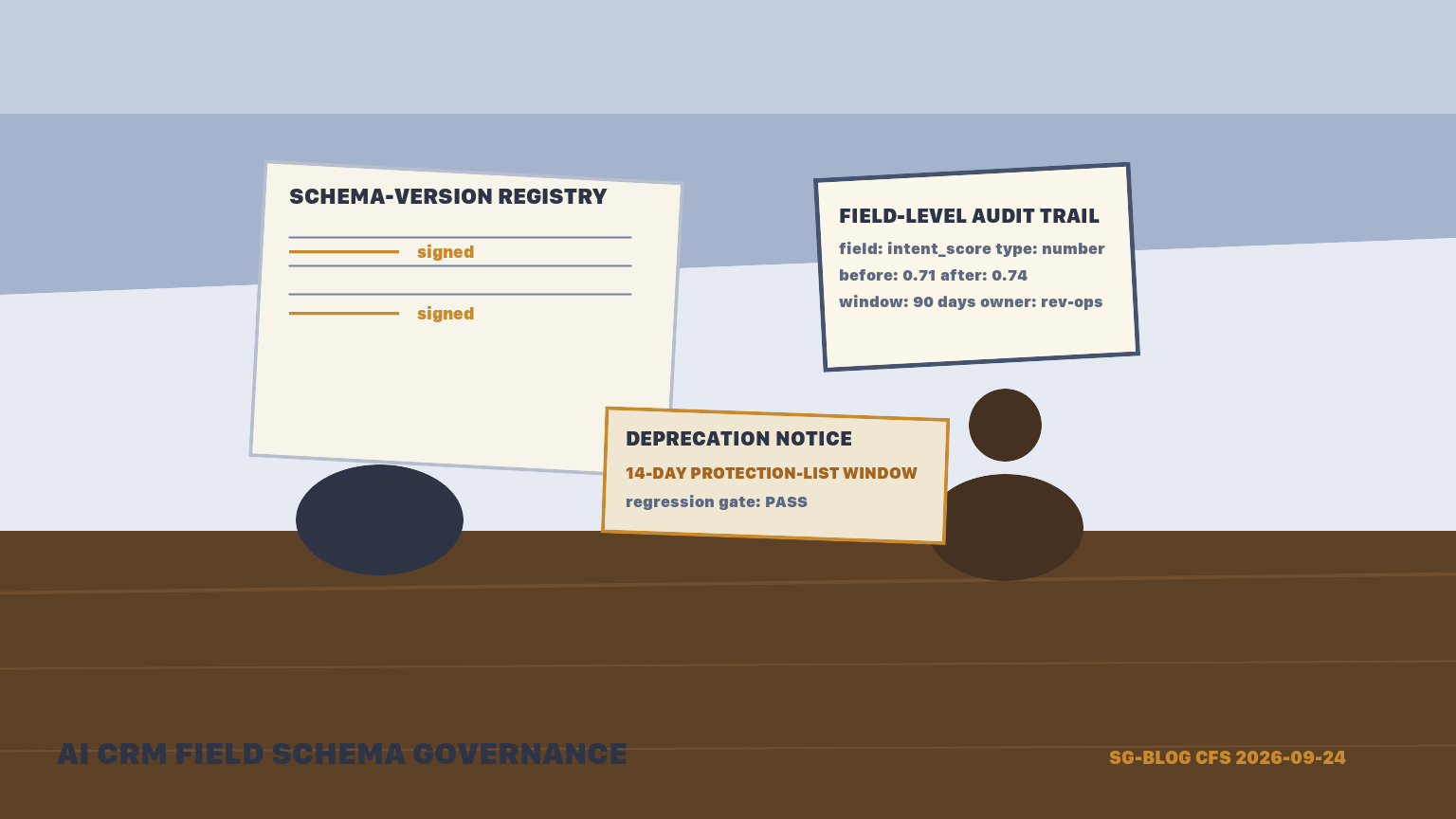 AI CRM Field Schema Governance in 2026 — Schema Drift, Field-Level Audit Trails, and a Named Data-Scorekeeper Ratifier