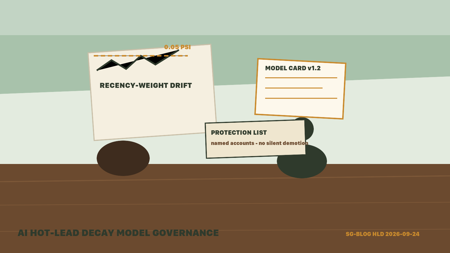 AI Hot-Lead Decay Model Governance in 2026 — Recency-Weight Drift, Retraining Triggers, and a Named Revenue-Ops Ratifier